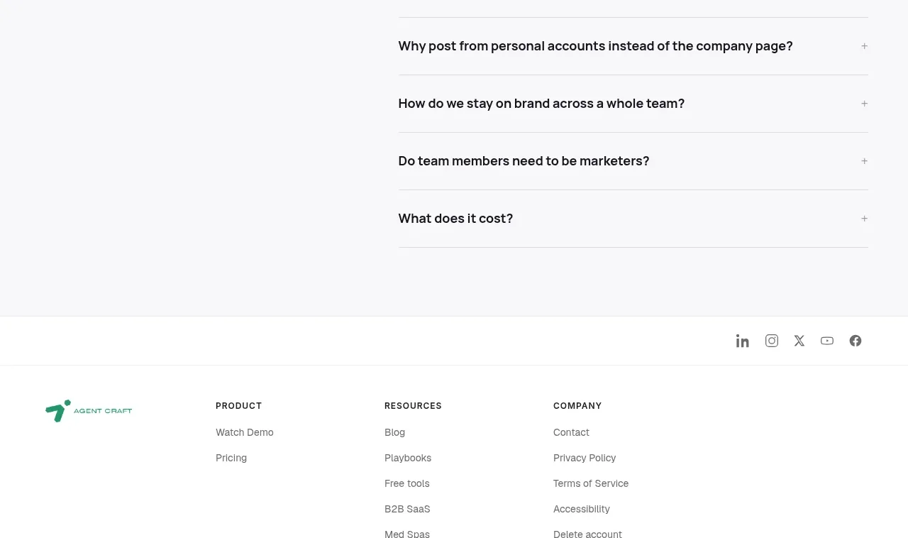 Agent Craft faq component