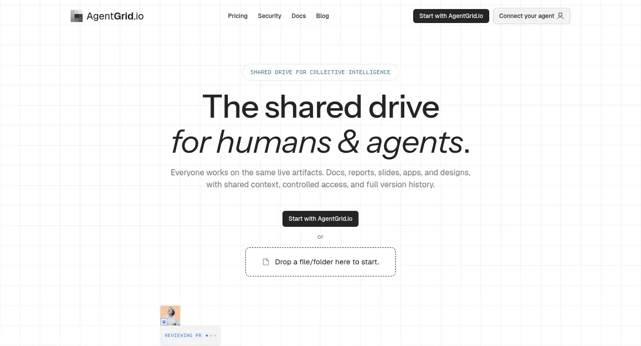 AgentGrid.io hero component