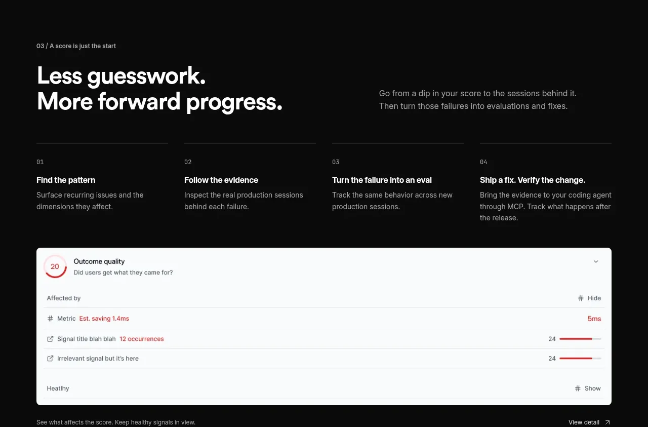 AgentScore feature grid component