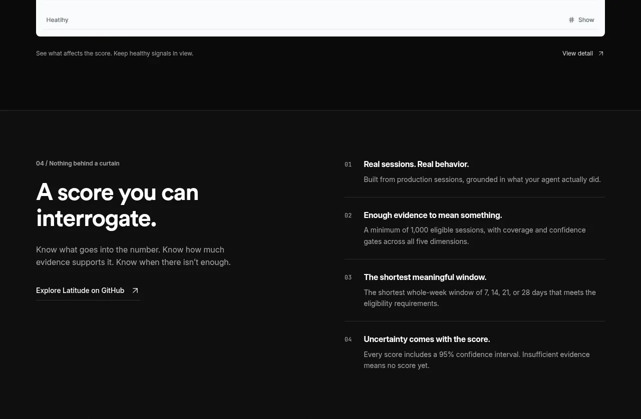 AgentScore feature grid component