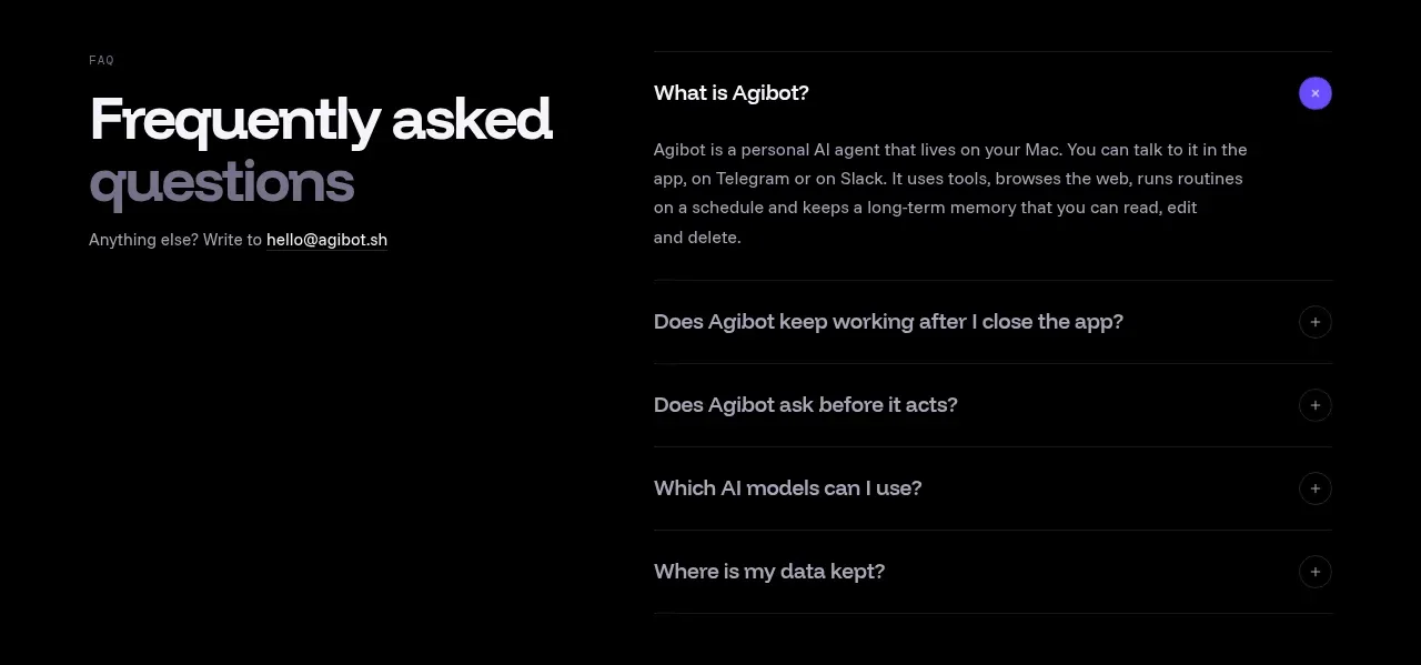Agibot faq component