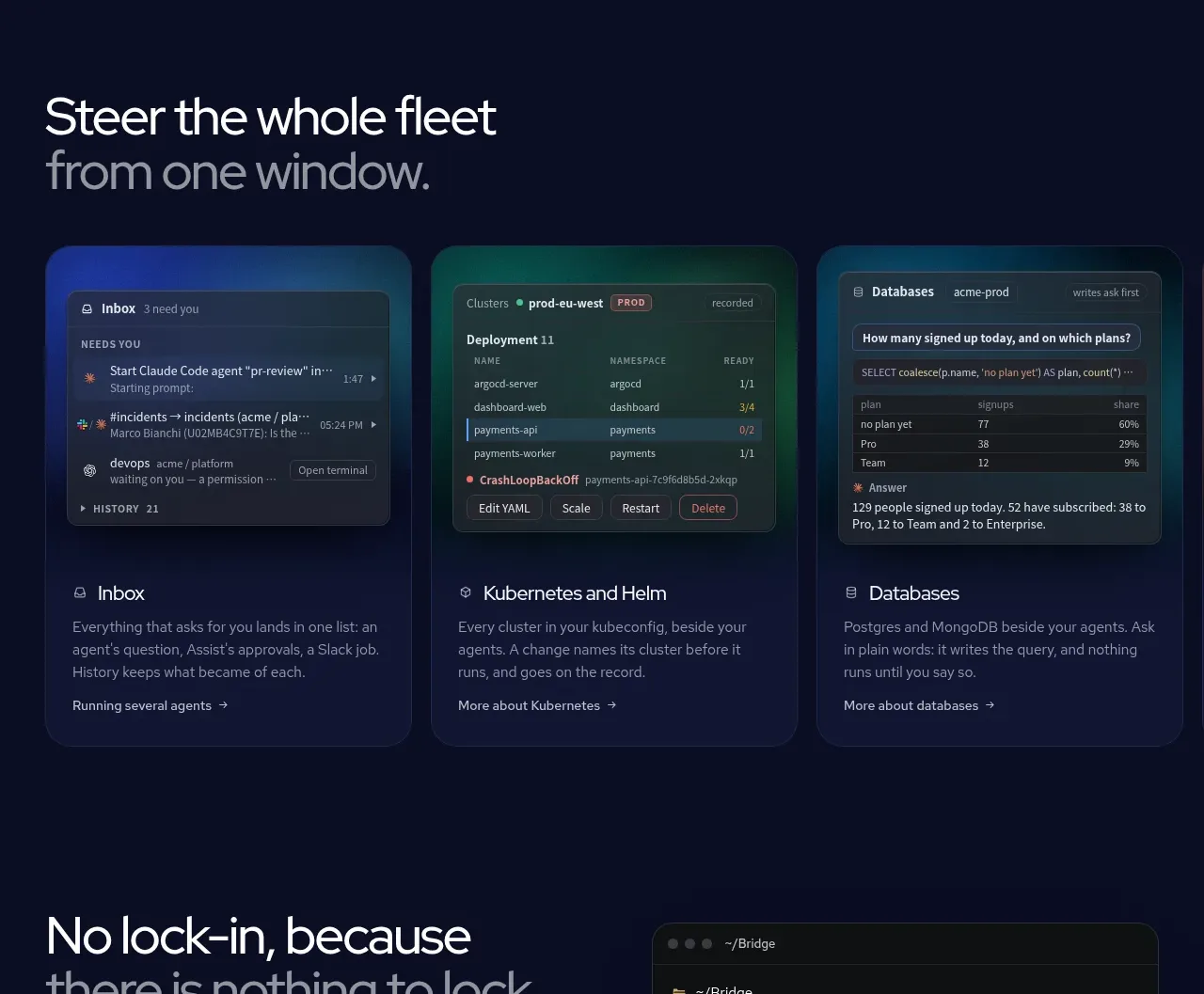 AI Bridge feature grid component