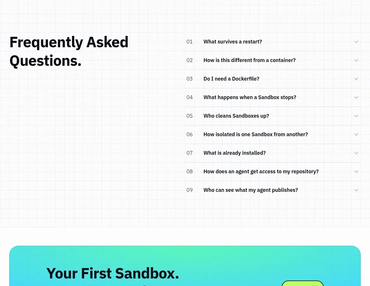 AI Sandboxes by Buddy faq component