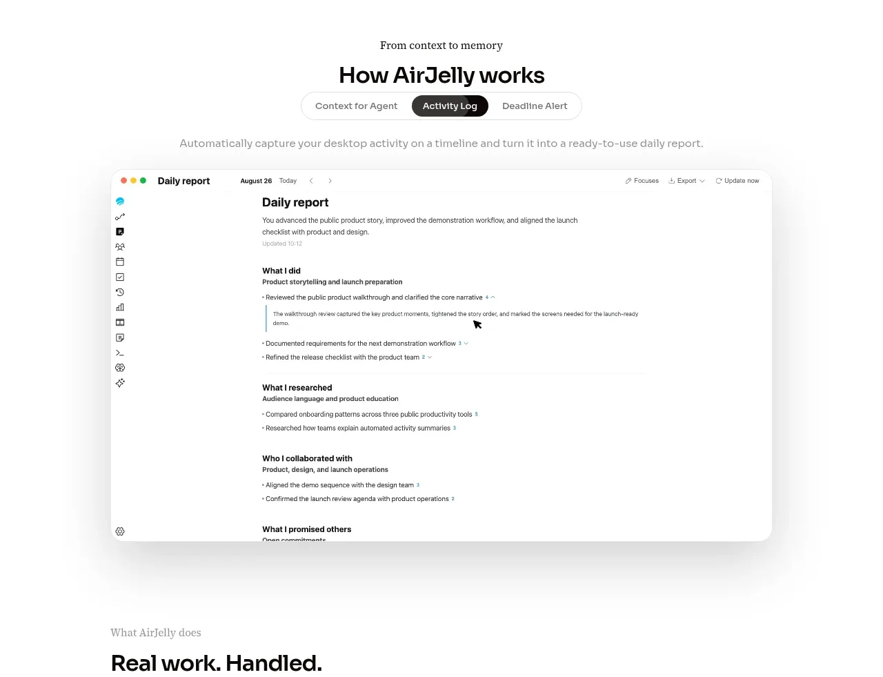AirJelly feature grid component