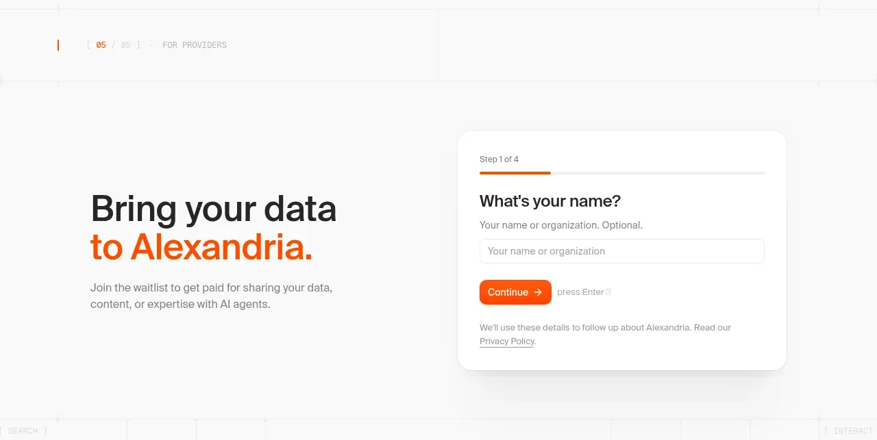 Alexandria by Firecrawl form component