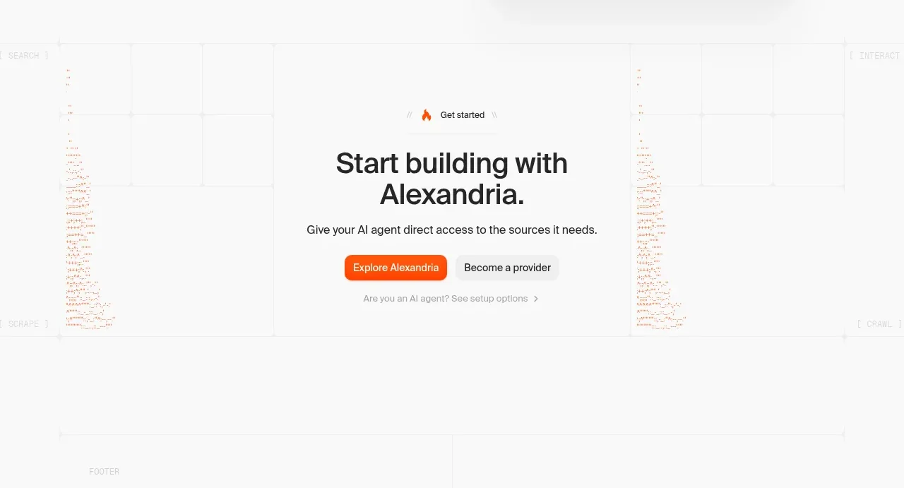 Alexandria by Firecrawl call to action component