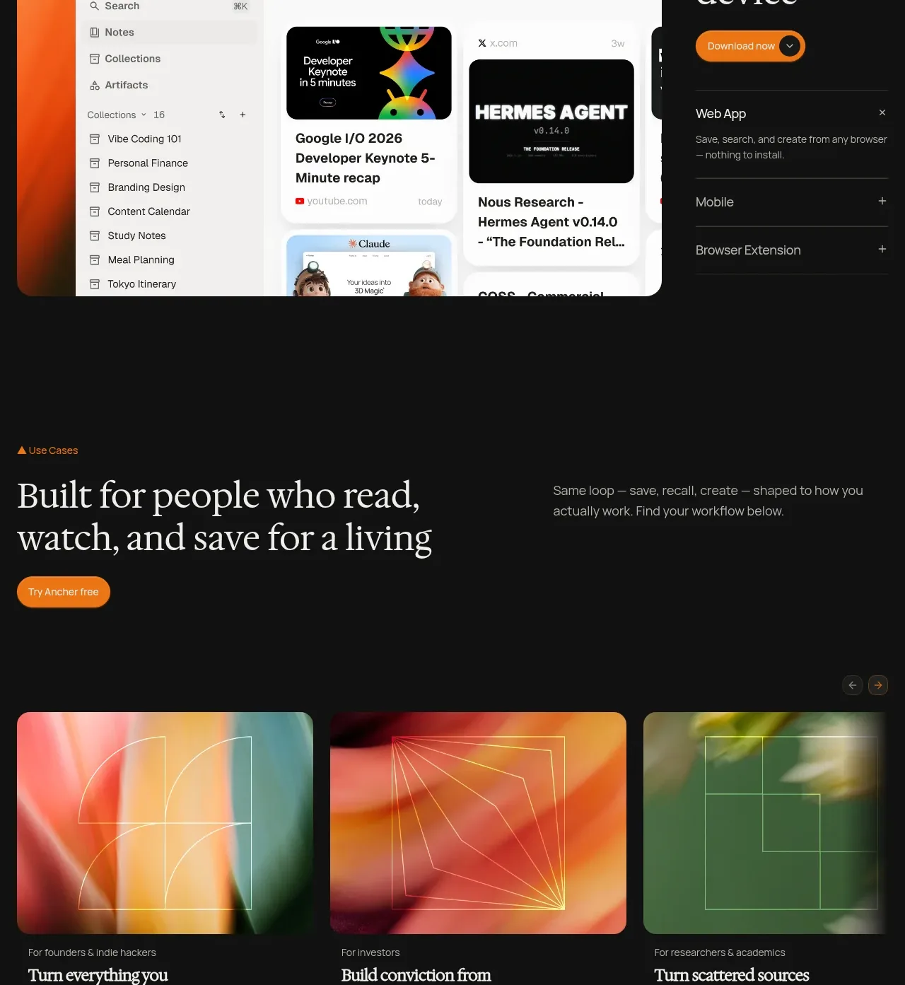 Ancher 2.0 feature grid component
