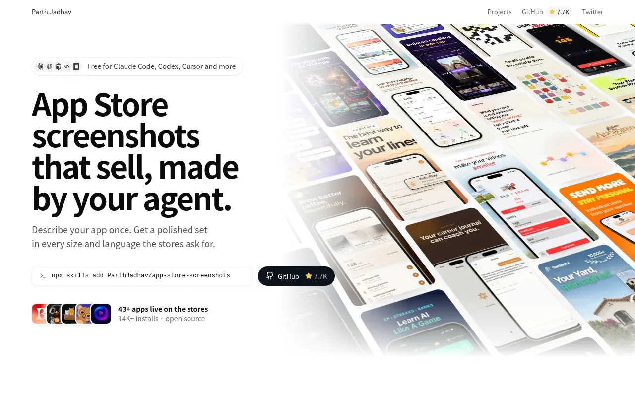 App Store Screenshots hero component