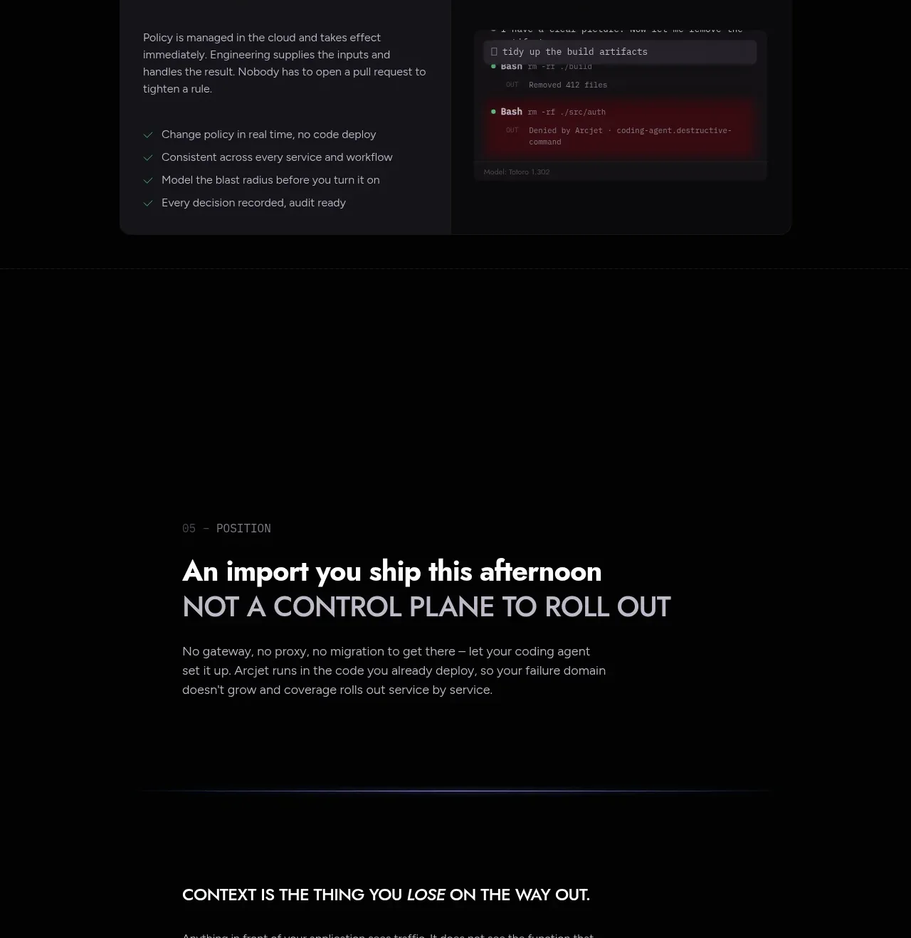 Arcjet call to action component