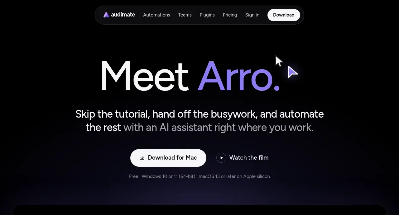 Audimate hero component