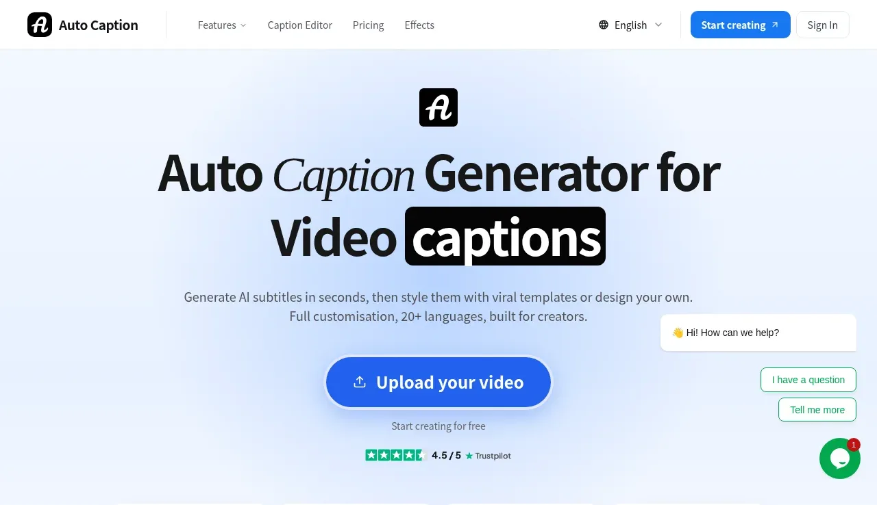 autocaptioner.com hero component