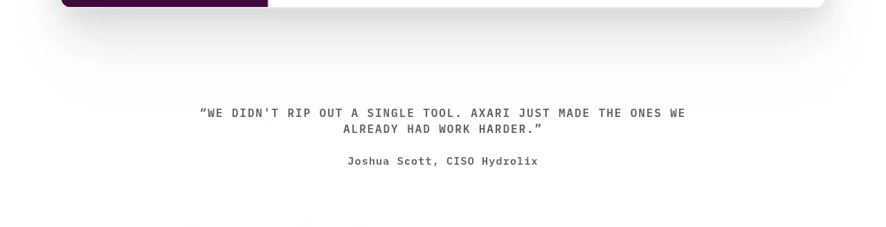 Axari testimonials component