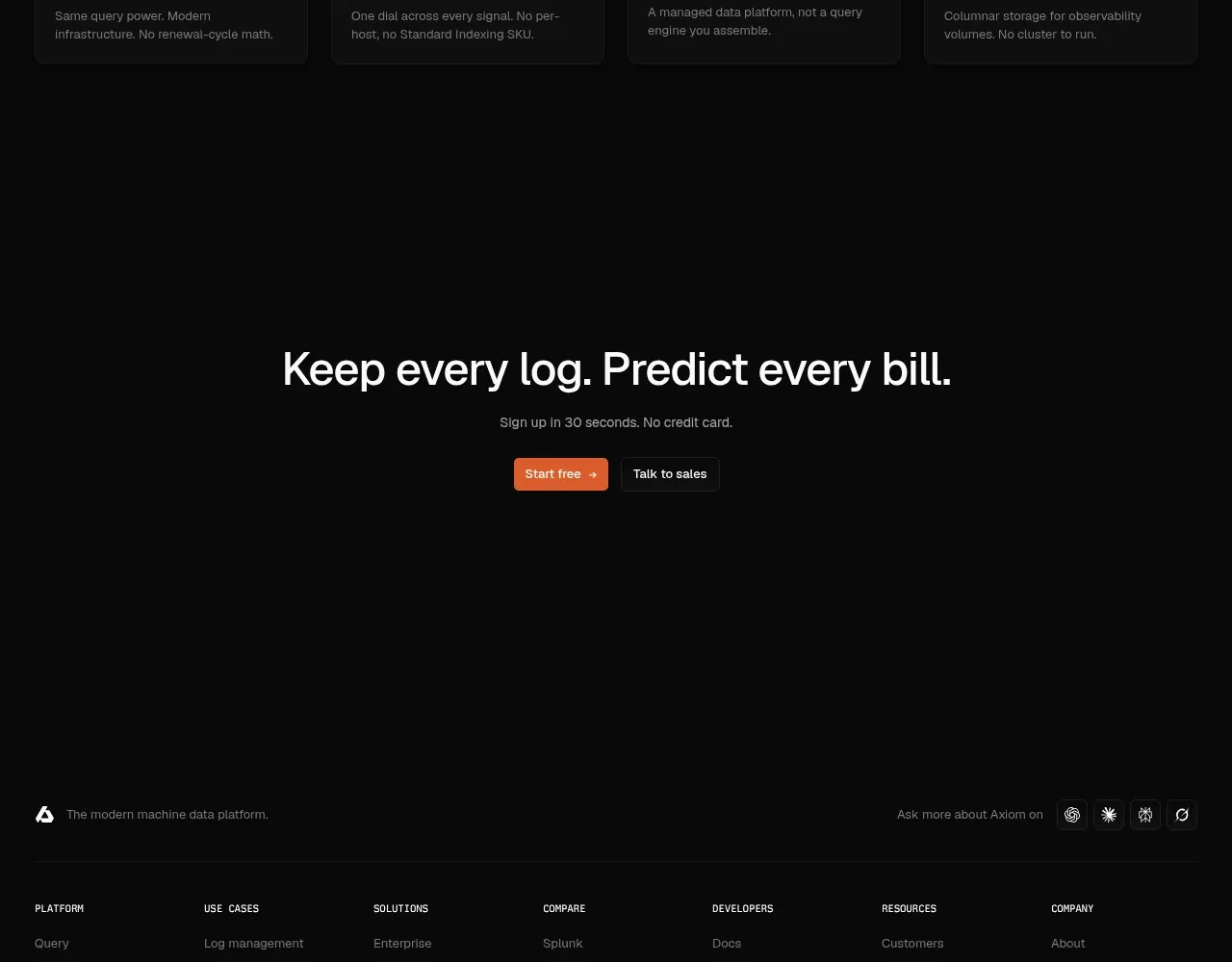 Axiom feature grid component