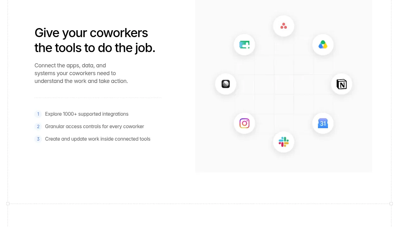 Backdrop feature grid component