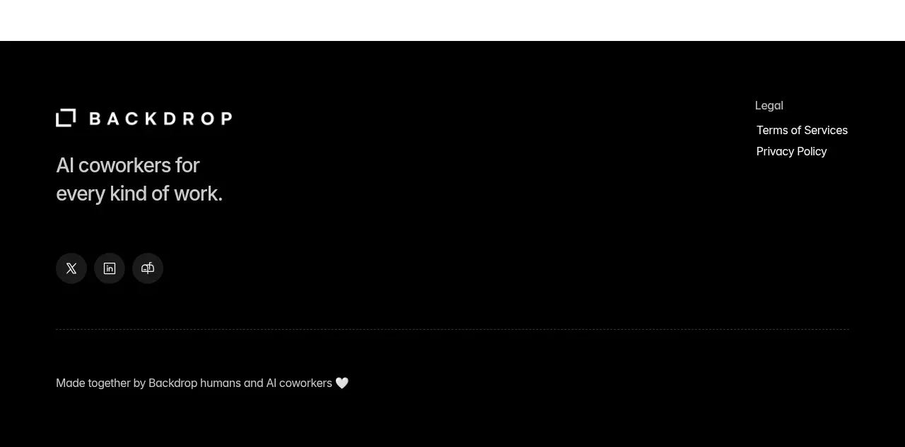 Backdrop footer component