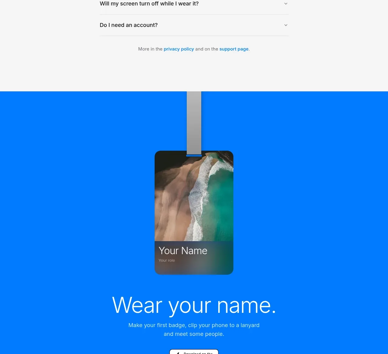 Badgey faq component