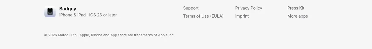 Badgey footer component