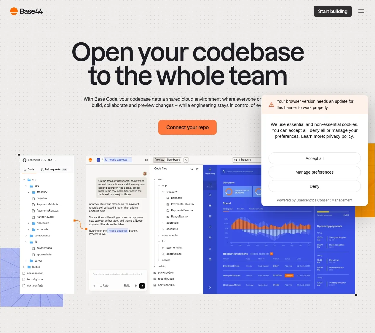 Base Code hero component