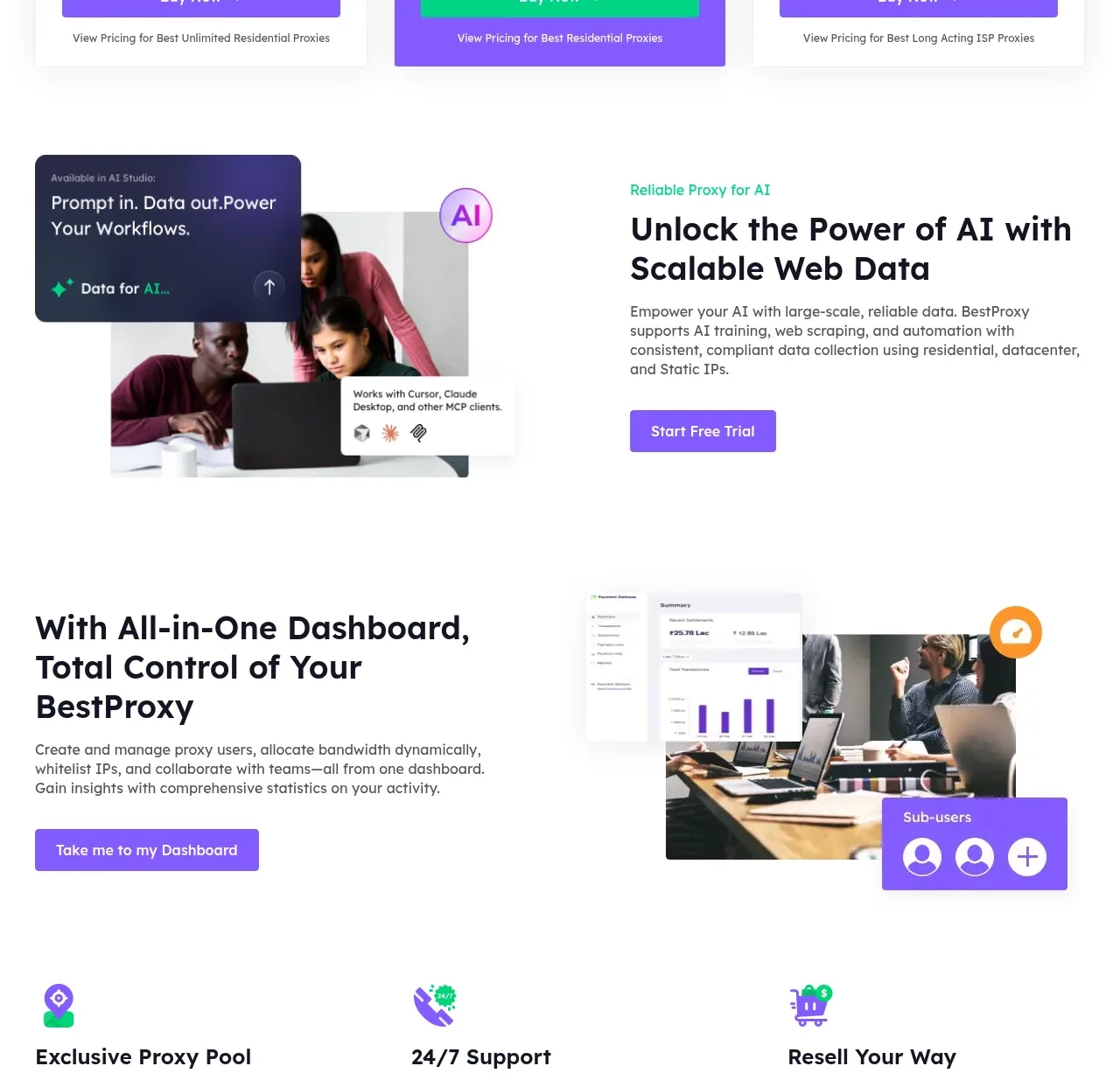 bestproxy.com feature grid component