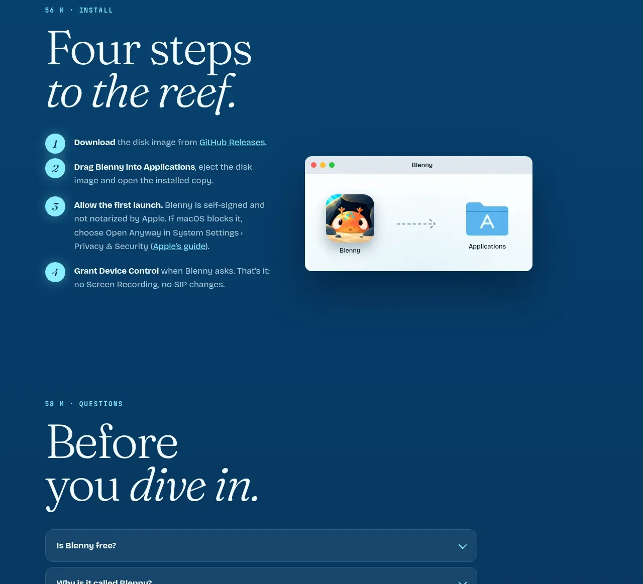 Blenny faq component