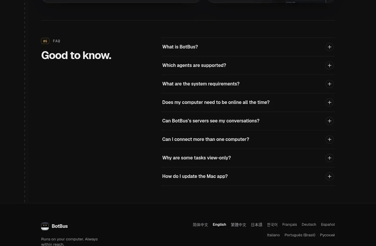 BotBus faq component