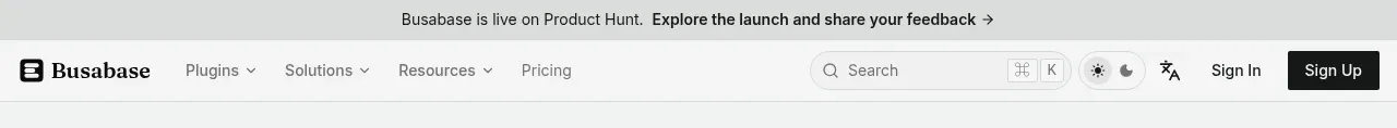 Busabase navigation component