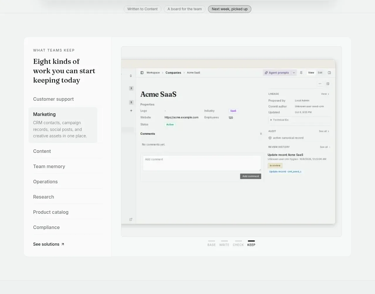 Busabase feature grid component