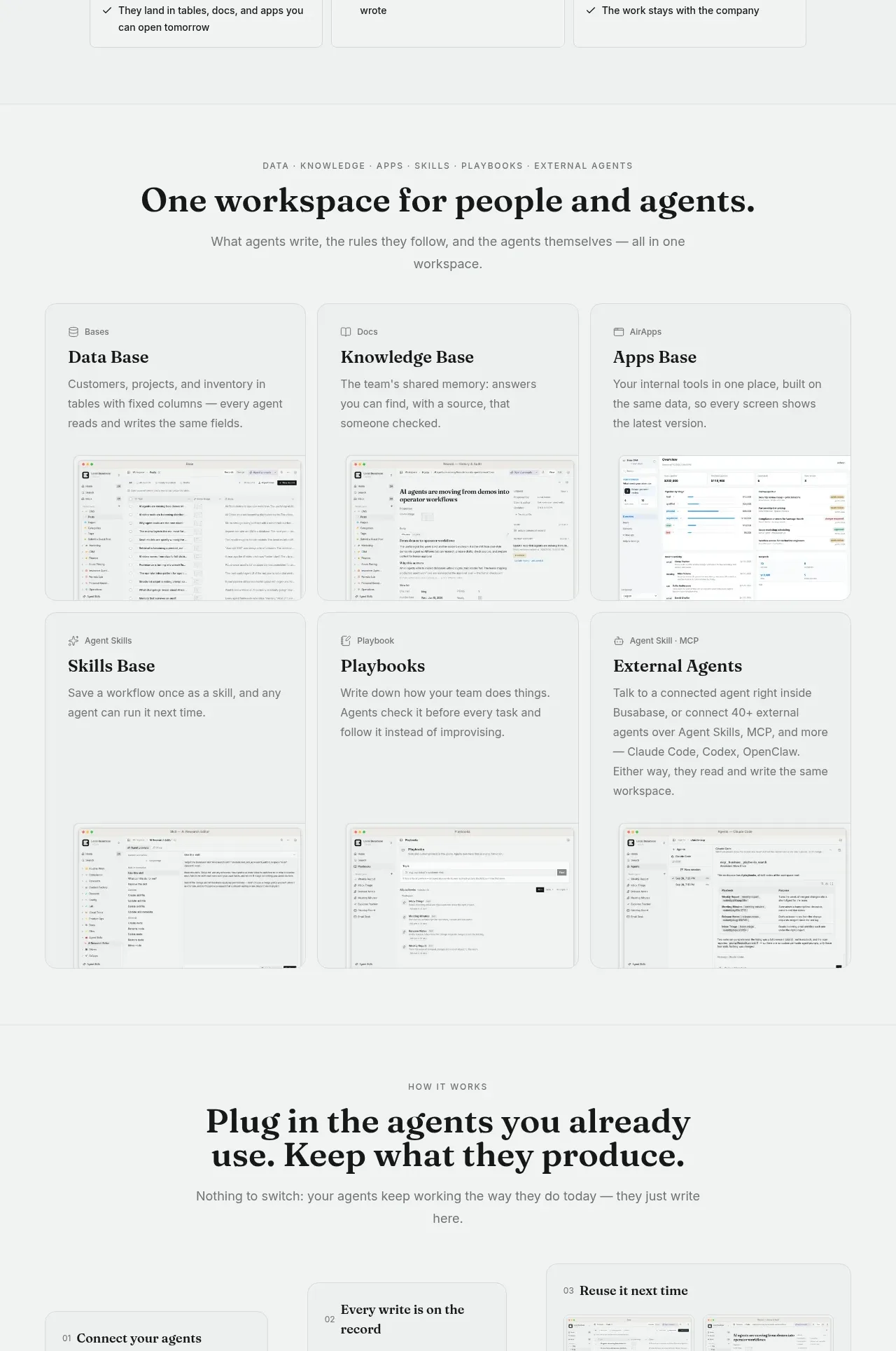 Busabase feature grid component