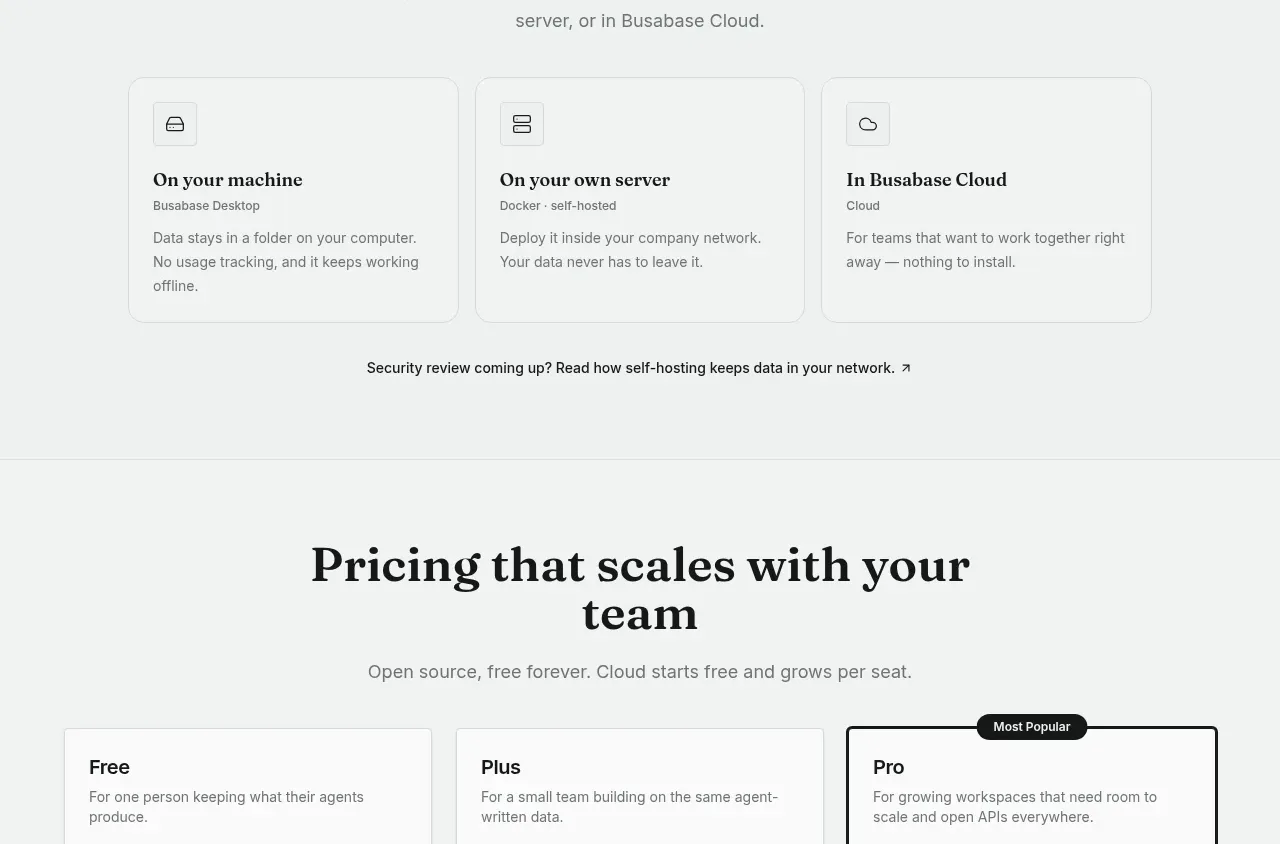 Busabase feature grid component
