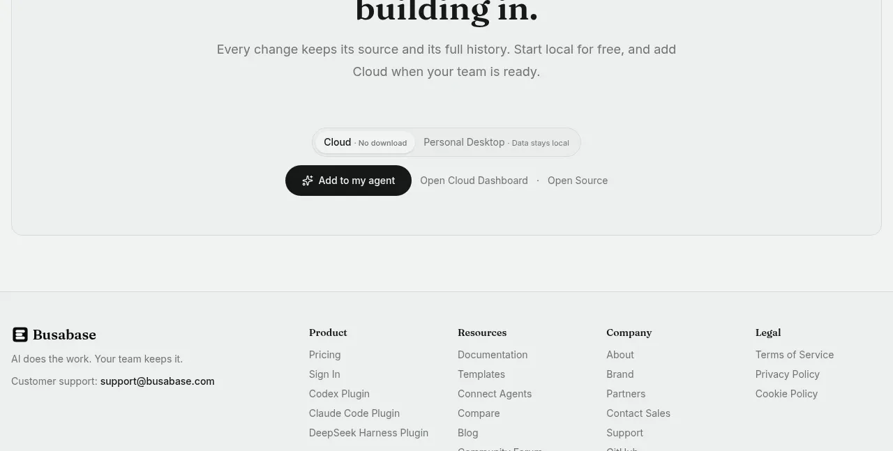 Busabase call to action component
