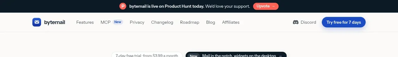 bytemail navigation component