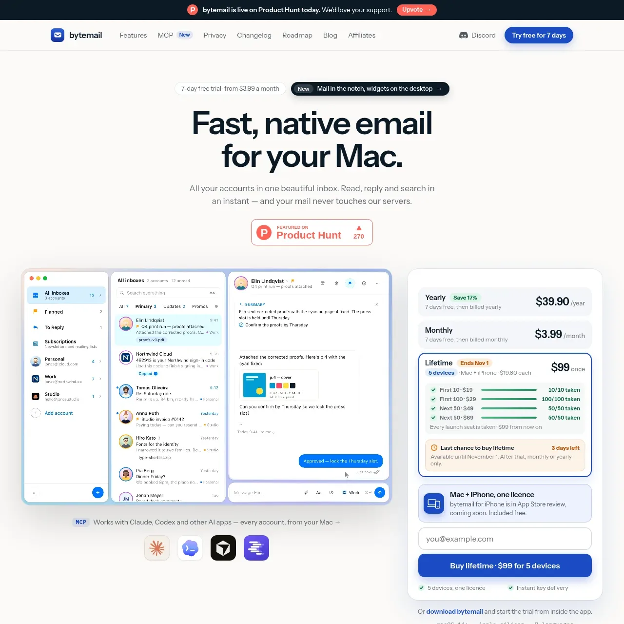 bytemail hero component