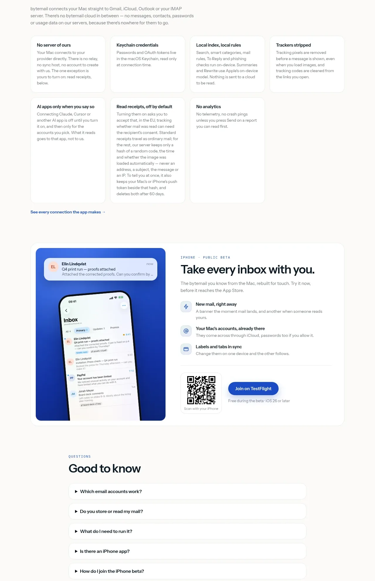 bytemail feature grid component