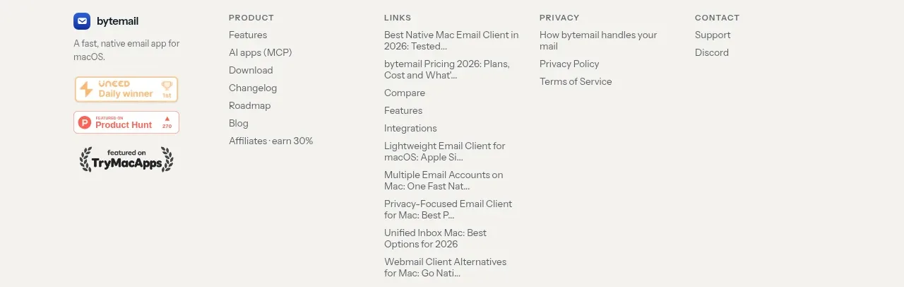 bytemail call to action component