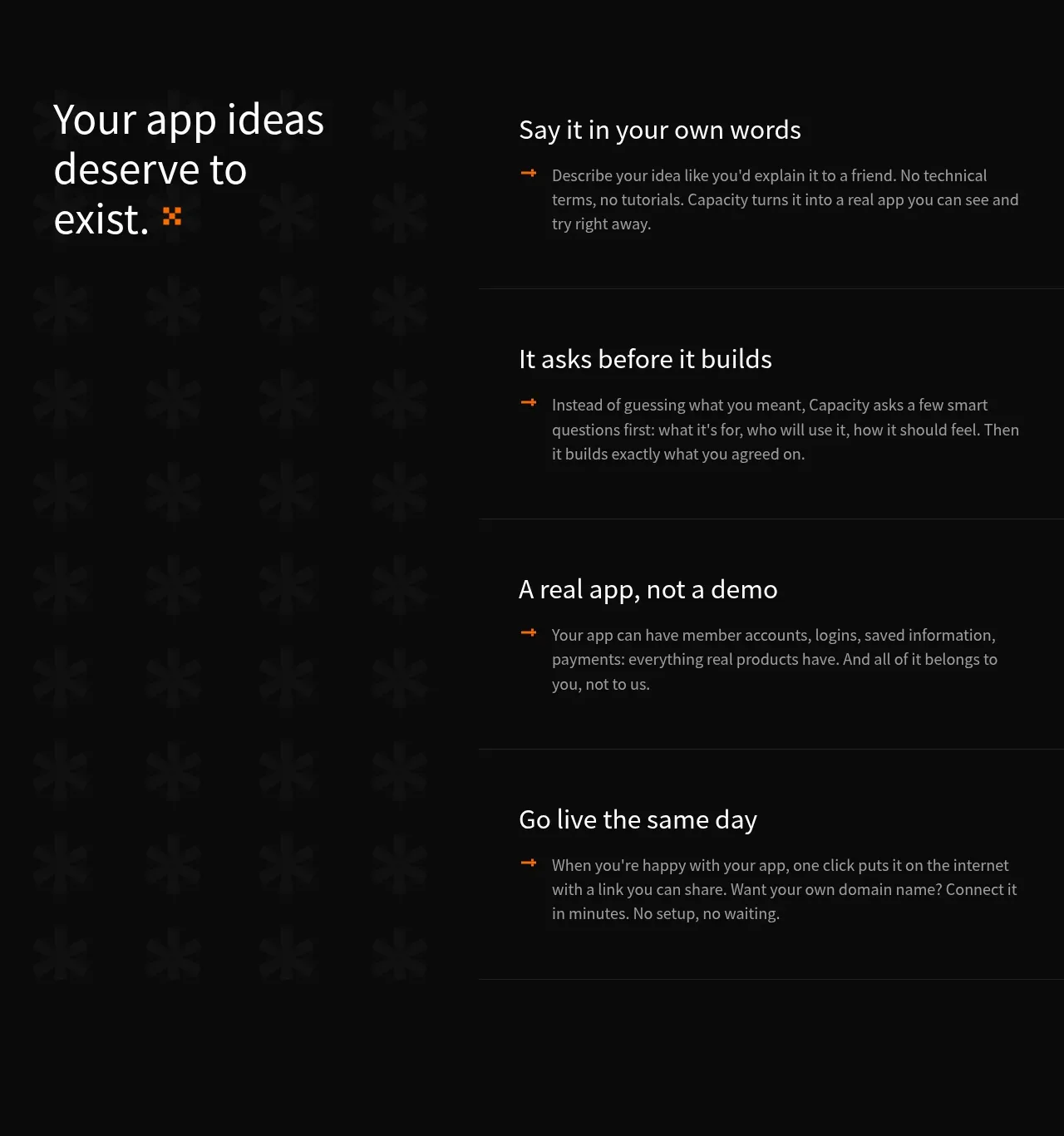 capacity.so feature grid component