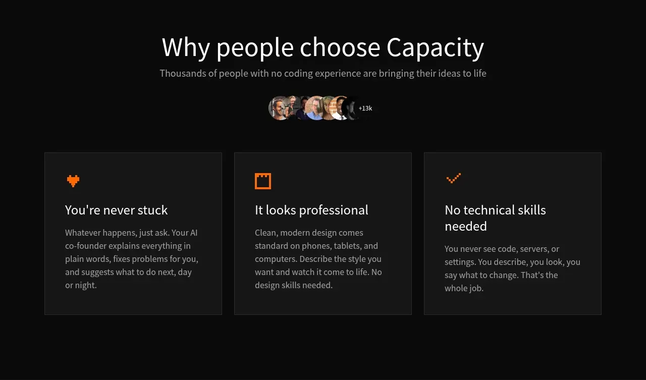 capacity.so feature grid component