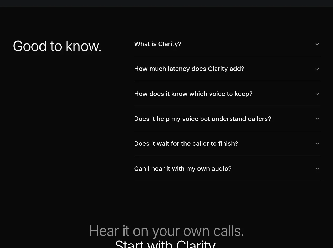 Clarity faq component