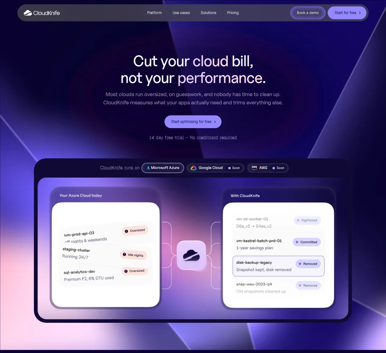 CloudKnife hero component