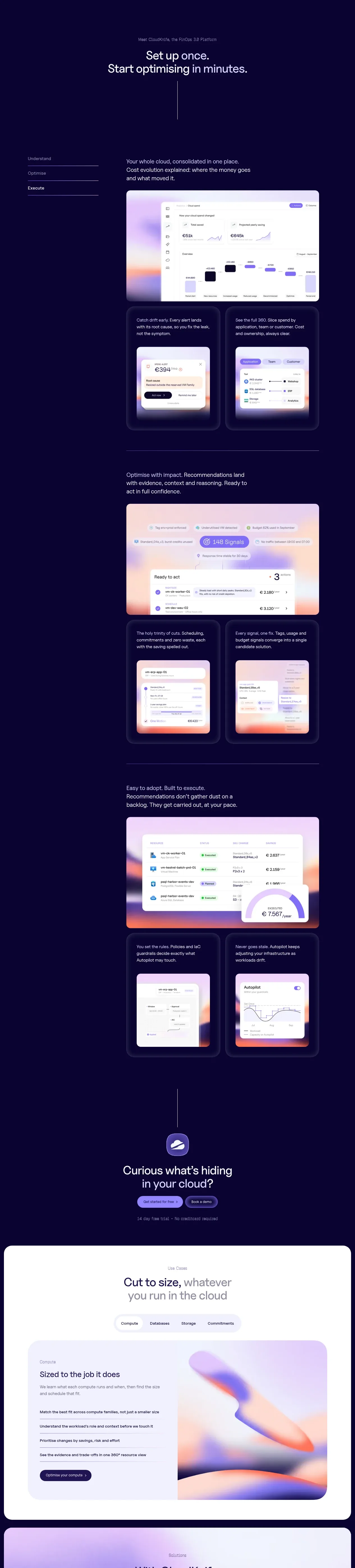 CloudKnife feature grid component