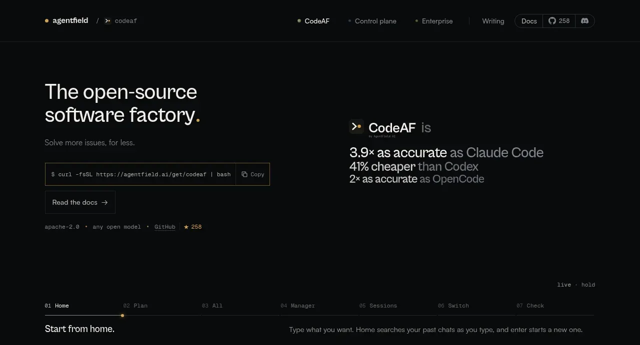 CodeAF hero component