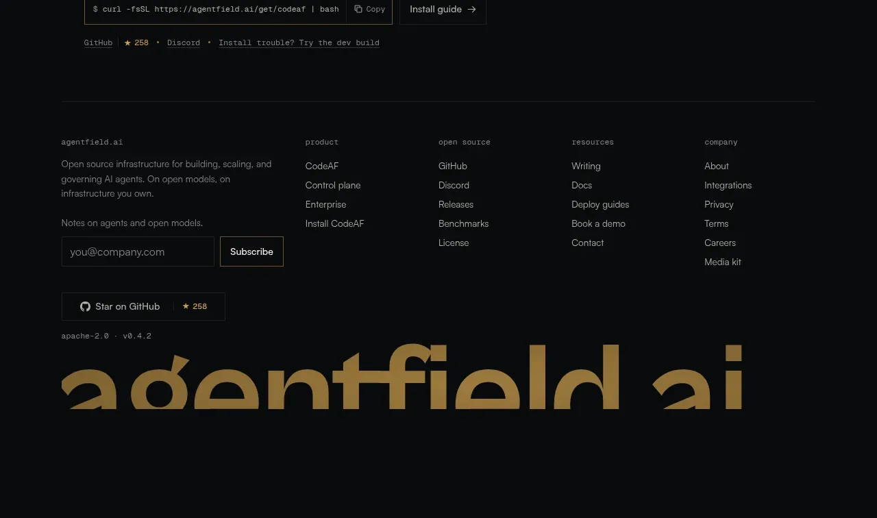 CodeAF footer component