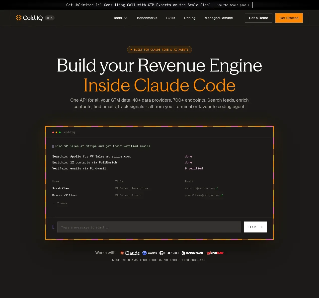 ColdIQ x Slack hero component