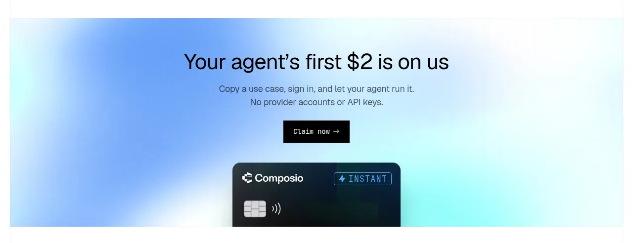 Composio Instant call to action component