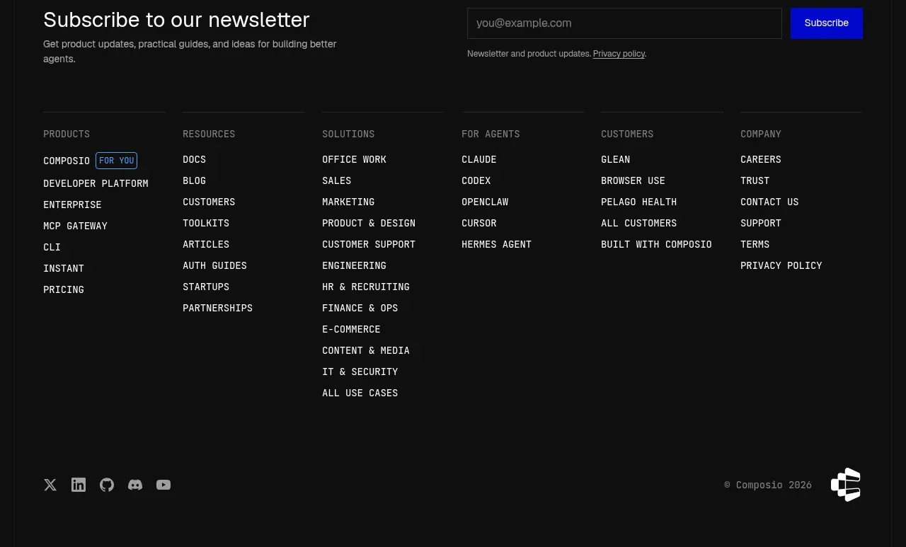 Composio Instant footer component