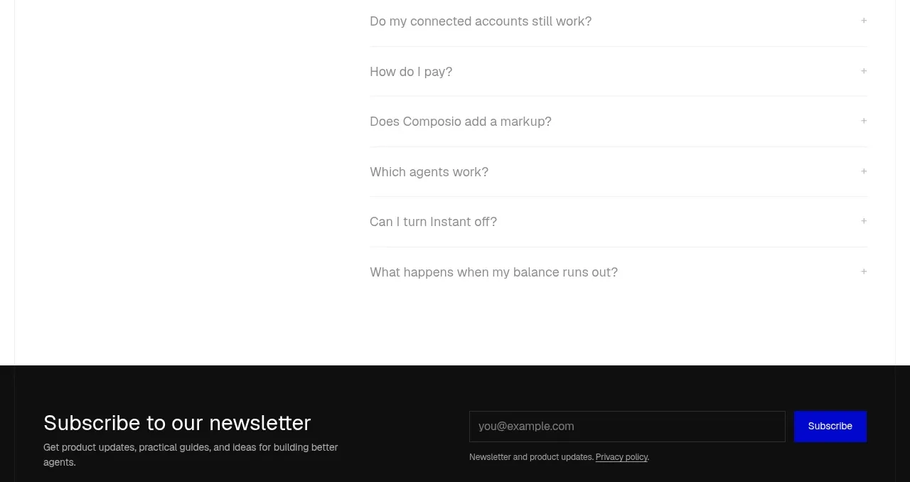 Composio Instant faq component