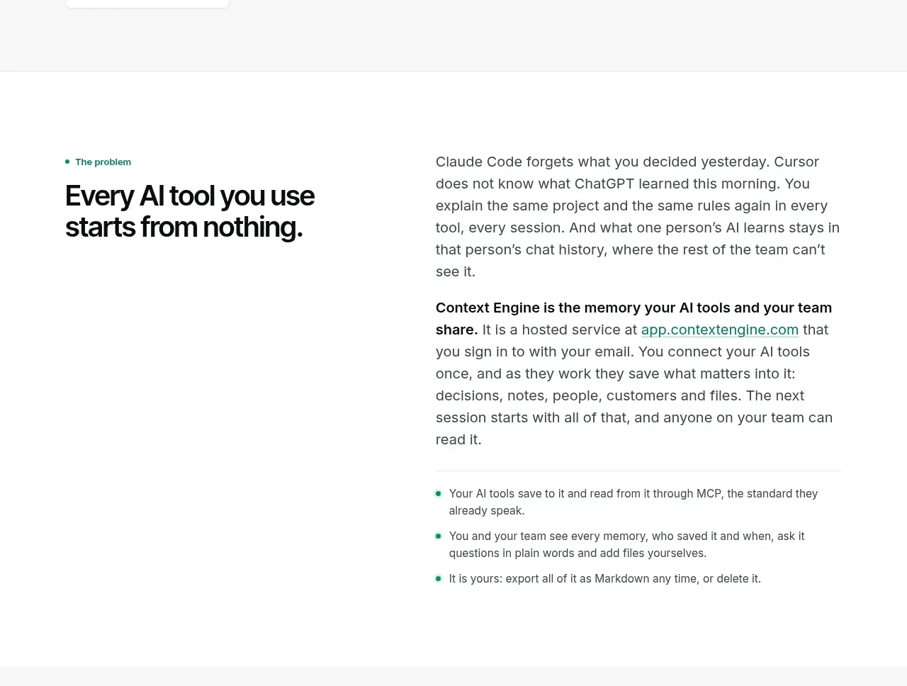 Context Engine feature grid component