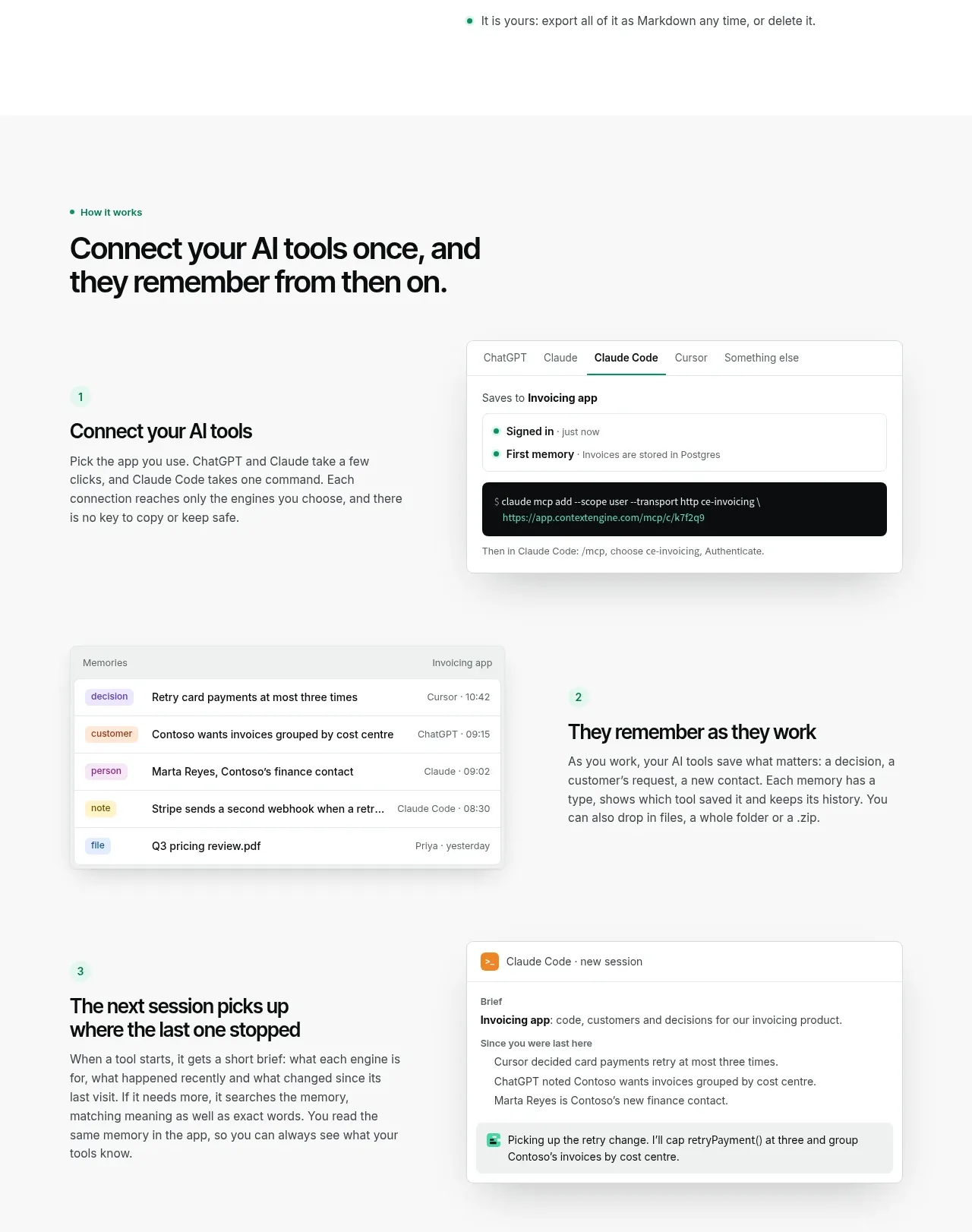 Context Engine feature grid component