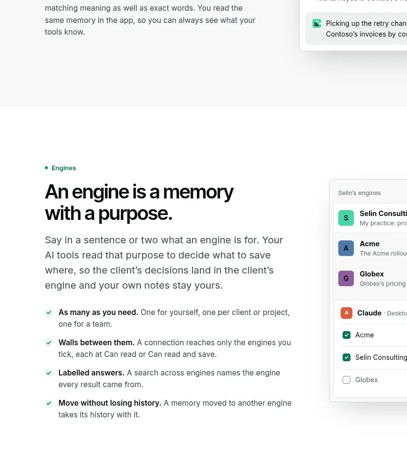 Context Engine feature grid component