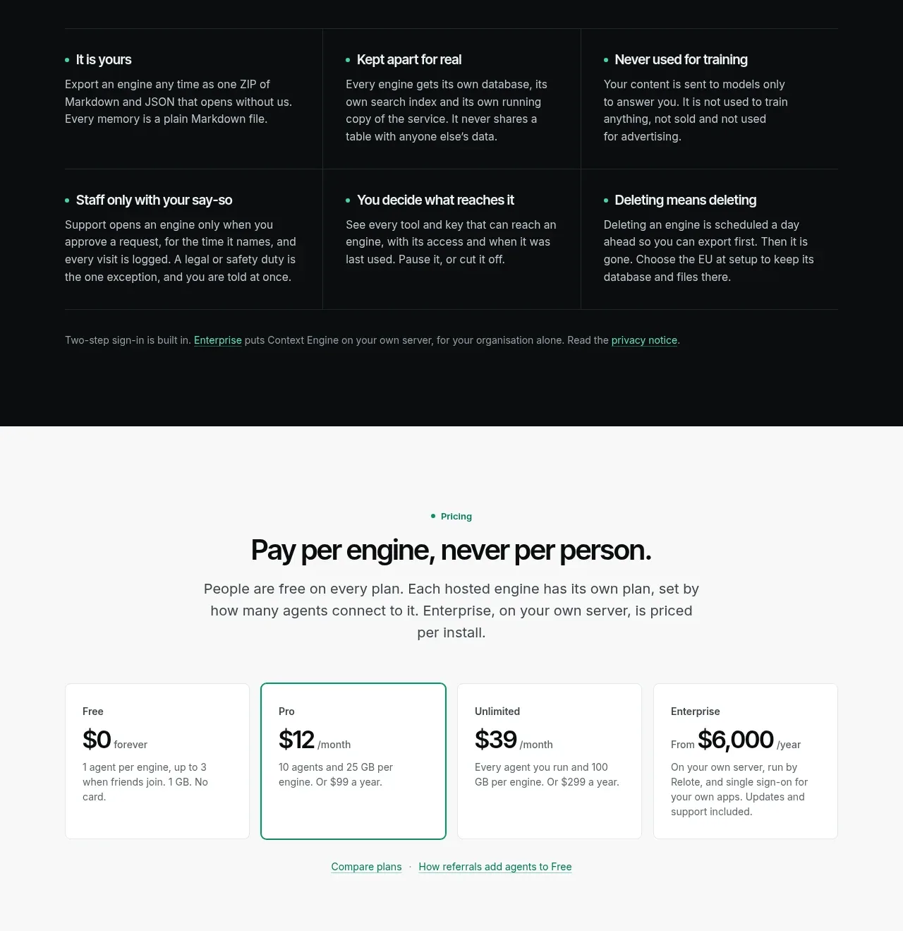 Context Engine feature grid component