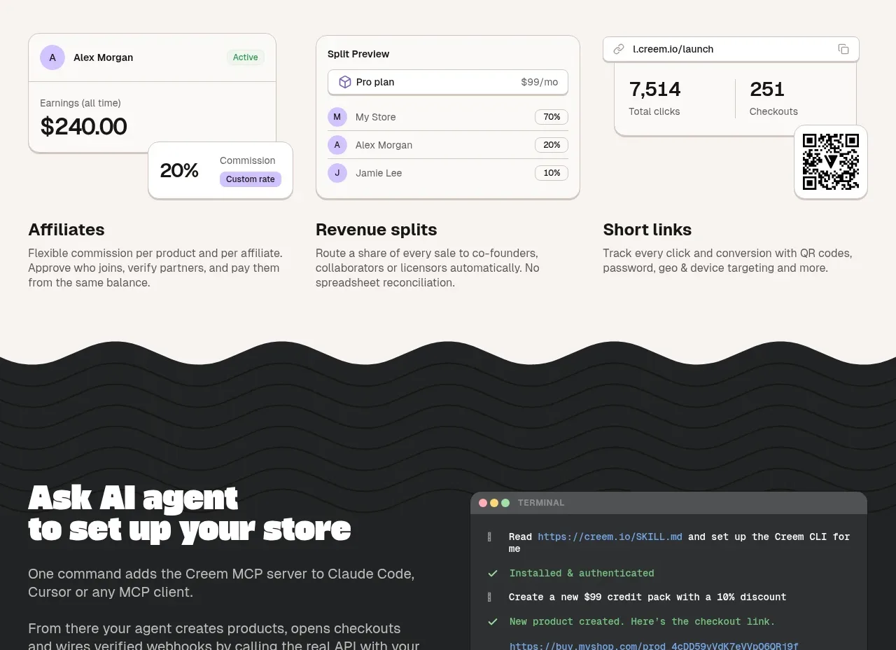 CREEM 2.0 feature grid component